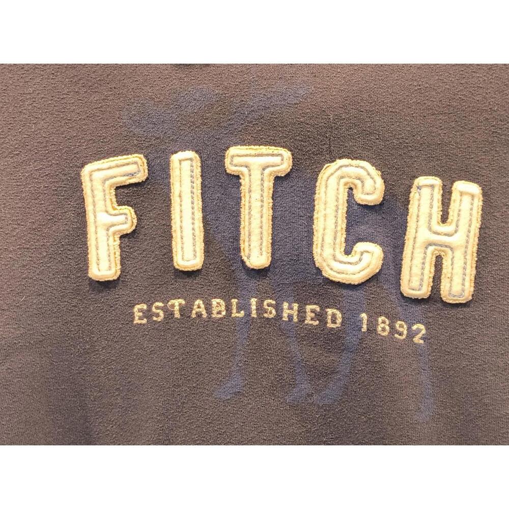 Abercrombie & Fitch Women's Large Warm Sweatshirt Hoodie Navy Blue Distressed - Picture 2 of 7